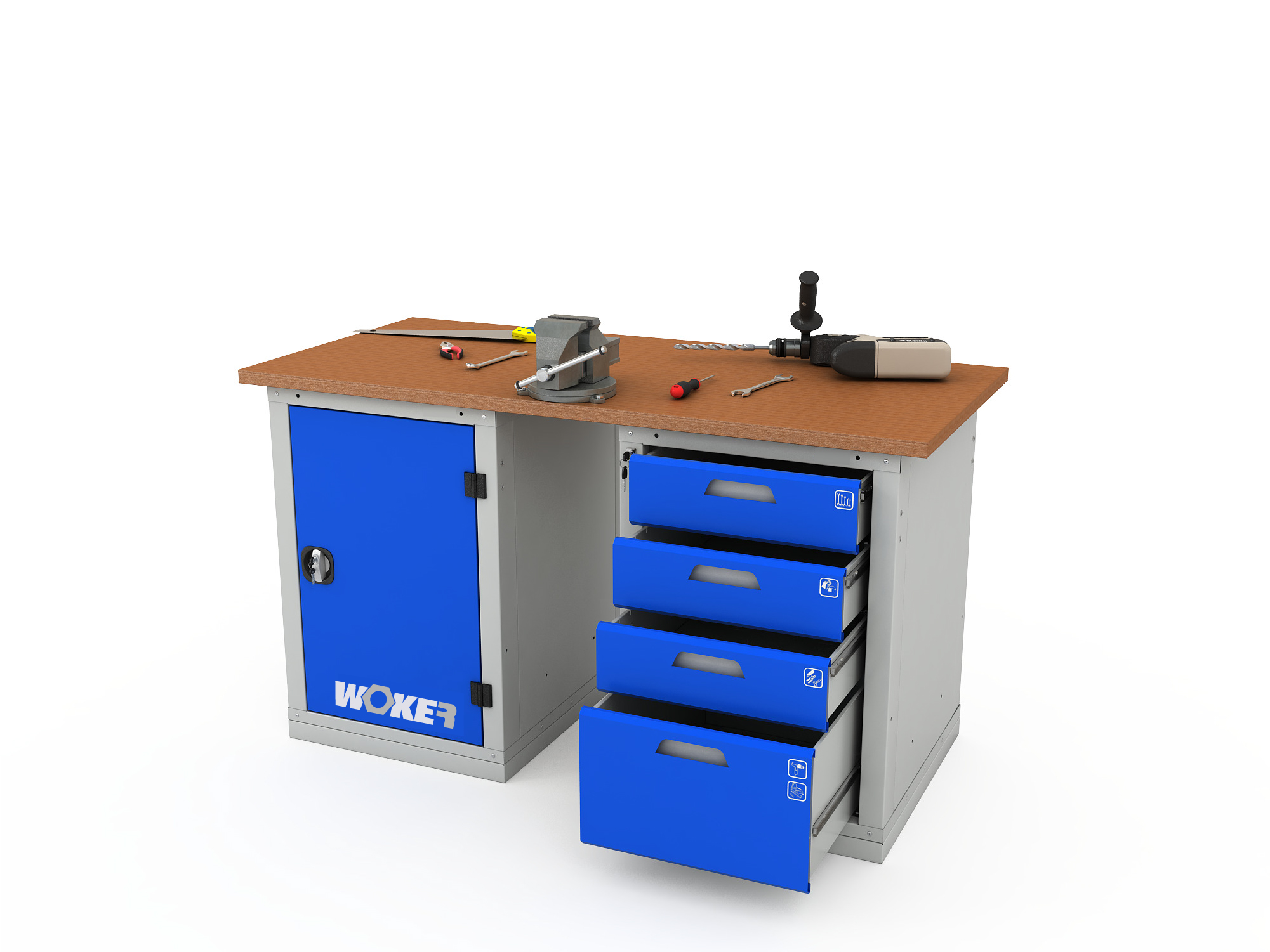 Верстак двухтумбовый WOKER PRO 2104.1200