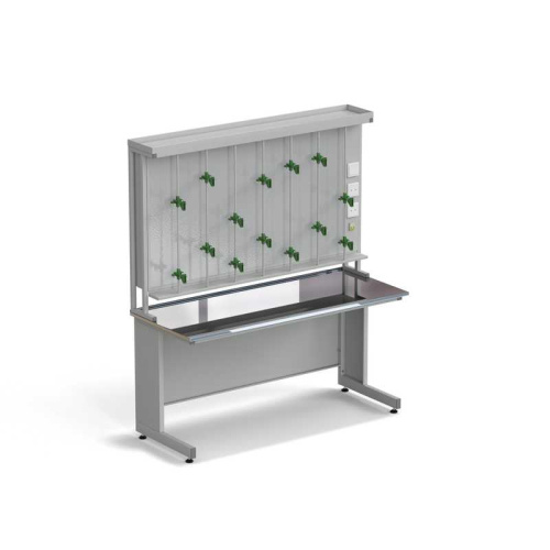 77.0057.10.06 Стол титровальный ЭКРОС 1500х600х750/1735 мм, раб. поверхность - НЕРЖАВЕЮЩАЯ СТАЛЬ