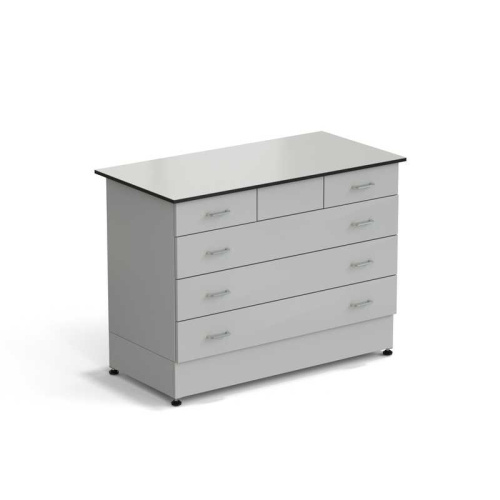 77.0141.10.08-01 Стол-тумба ЭКРОС 1200х600х900 мм 2 ящика + 3 ящика, раб. поверхность - LABGRADE